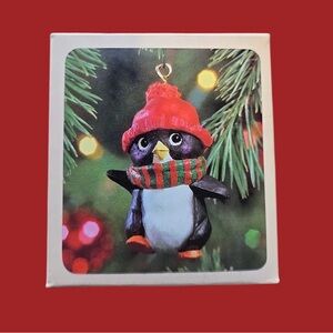 Hallmark vintage perky penguin ornament with box